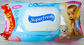 Дитячі вологі серветки з клапаном Superfresh 120 шт.