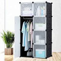 Збірна пластикова шафа органайзер Storage Cube Cabinet МР 28-51 чорна з полицями для зберігання речей іграшок взуття білизни