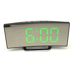 Електронний дзеркальний годинник настільний EDLT DT-6507 Чорний з Зеленою підсвіткою