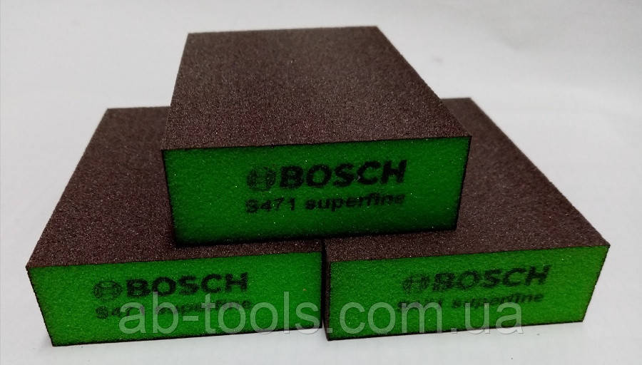 Наждачна губка зелена BOSCH Superfine дрібнозерниста, фото 1