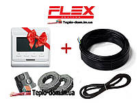 Двужильный нагревательный кабель Flex 3,5м²- 4,2м²/ 612.5Вт (35м) с программируемым терморегулятором E51