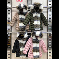 Зимние детские куртки для девочек оптом 4--14лет чорная хаки розовый