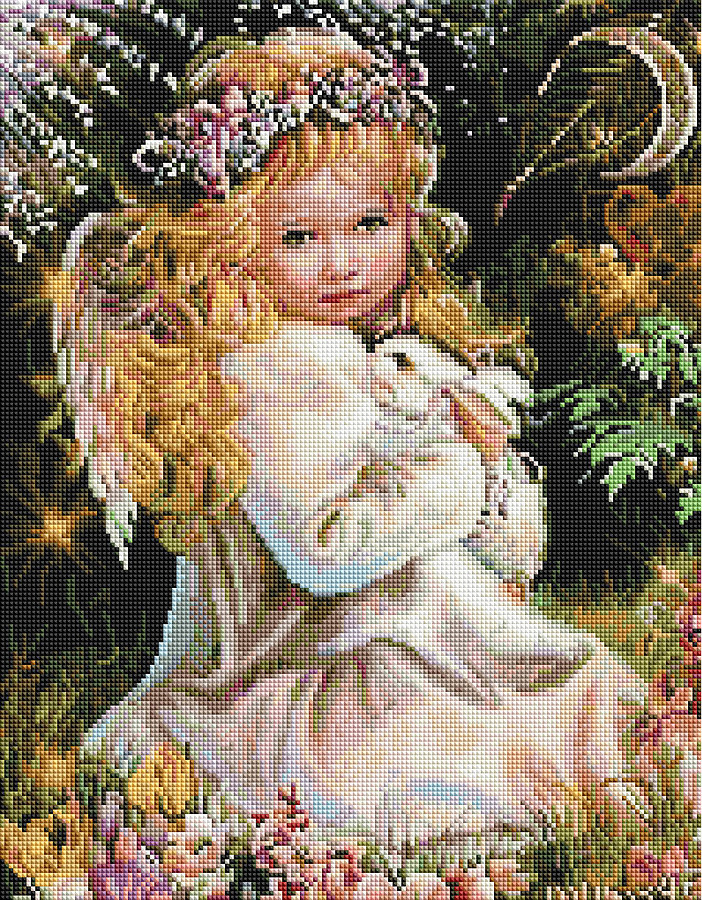Алмазний живопис Brushme 40*50 Ангелочок із зайчиком