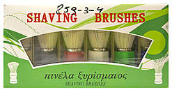 Помазок для гоління із шестигранною кольоровою ручкою та білим ворсом 859-3-4 
( 2035 )