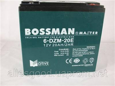 Акумулятор тяговий 12 V 20 Ah BOSSMAN 6-DZM-20E (під гвинтик) (181*77*167 мм)