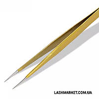 Рівний золотий пінцет "VETUS"