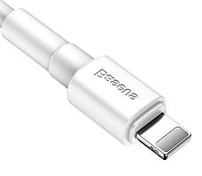 Кабель для зарядки телефона/ смартфона Baseus Mini USB - Lightning 1 м 2.4 А Білий (CALSW-02), фото 3