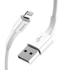 Кабель для зарядки телефона/ смартфона Baseus Mini USB - Lightning 1 м 2.4 А Білий (CALSW-02), фото 4
