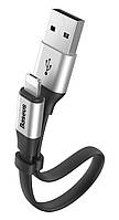 USB кабель для зарядки айфона Baseus MicroUSB - Lightning 0.23 м 2 А Серебряный (CALMBJ-0S)