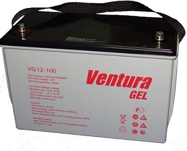 Гелева акумуляторна батарея Ventura GEL VG 12-100, ємність 100 А·год, для ДБЖ
