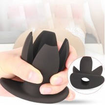 Анальний розширювач 4.5 см тунель чотирилепестковий Black Orchid з отвором, фото 5