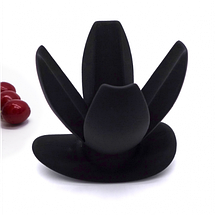 Анальний розширювач 4.5 см тунель чотирилепестковий Black Orchid з отвором, фото 2