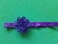 Повязка для девочки фиолетовая - размер цветка 5,5см, размер универсальный (на резинке)