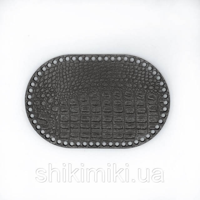 Дно сумки овальне фанера + еко-шкіра, 20*13, колір Crocodile Bronze