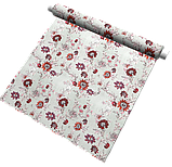 Комплект штор 2 шт. з натуральної бавовняної тканини з бордовими квітами 400411v4 з доставкою, фото 3