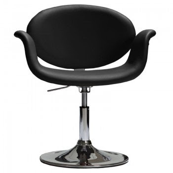 М'яке крісло Студіо хром чорний кожзам сидіння для перукарень і салонів