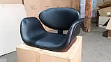 М'яке крісло Студіо хром чорний кожзам сидіння для перукарень і салонів, фото 3