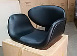 М'яке крісло Студіо хром чорний кожзам сидіння для перукарень і салонів, фото 6