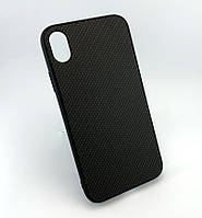 Чехол на iPhone XR накладка бампер противоударный Carbon Silicone Case черный