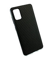 Чехол для Samsung A41, A415 накладка бампер противоударный Carbon Silicone Case черный