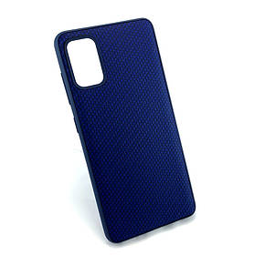 Чохол для Samsung A41, A415 накладка на бампер протиударний Carbon Silicone Case синій