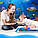 Розвиваючий ігровий дитячий водний килимок (65х55см) надувний водяній акваковрік для дітей з водою і рибками, фото 5