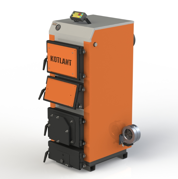 Твердопаливний котел Kotlant КДУ-25 кВт з електронною автоматикою та вентилятором