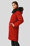 Зимова жіноча парка з натуральним хутром Finn Flare W18-12039-340 Down Fill червона S, фото 4