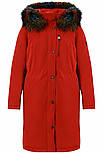 Зимова жіноча парка з натуральним хутром Finn Flare W18-12039-340 Down Fill червона S, фото 7
