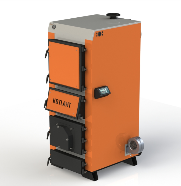 Твердопаливний котел Kotlant КДУ-75 кВт з електронною автоматикою та вентилятором