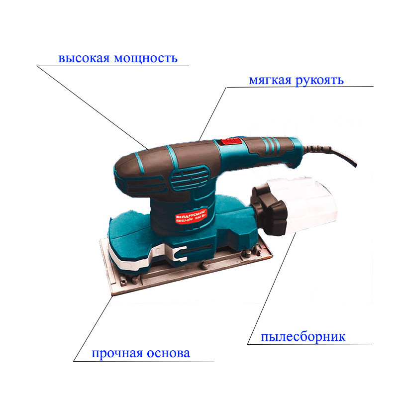 Шліфмашина вібраційна Білорусмаш БВШ-950 (115х230 мм), фото 1