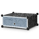 Шафа пластикова для взуття Storage Cube Cabinet А1-5 чорна для зберігання речей, іграшок, взуття с відділеннями, фото 7