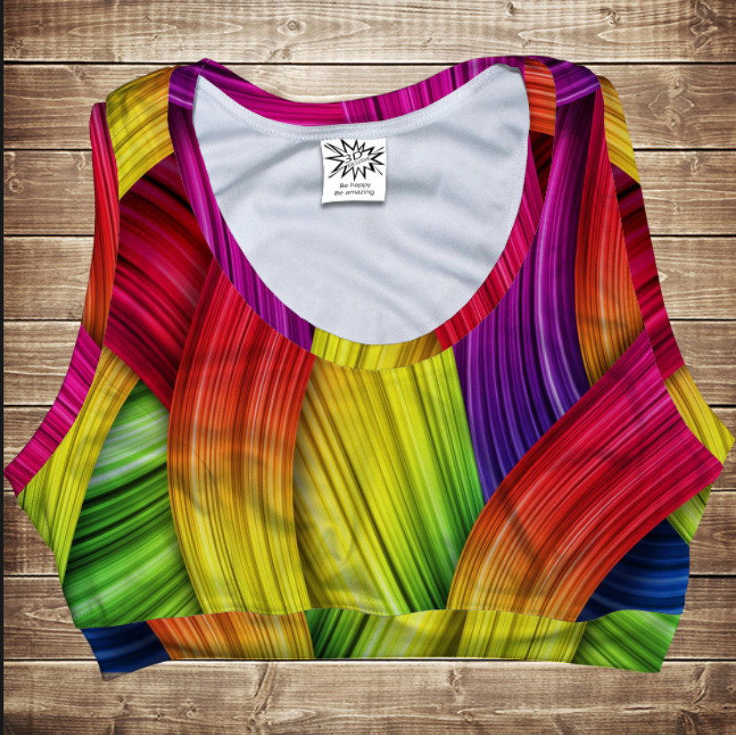 Топ спортивний 3D Rainbow color
