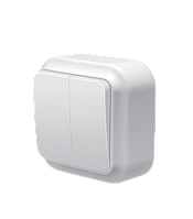 Вимикач двокл. білий VO10-140, серія "МАГЛЕВ" ТМ "MARSHEL"