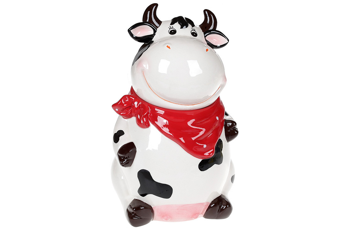 Банка керамічна 1600мл з фігурною кришкою Весела корівка ТОВАР ВІД ВИРОБНИКА