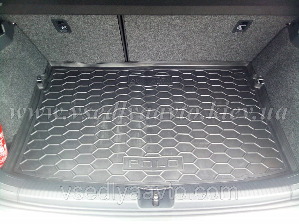 Килимок в багажник Volkswagen Polo з 2018 р. хетчбек (Avto-gumm) пластік+гума, фото 1