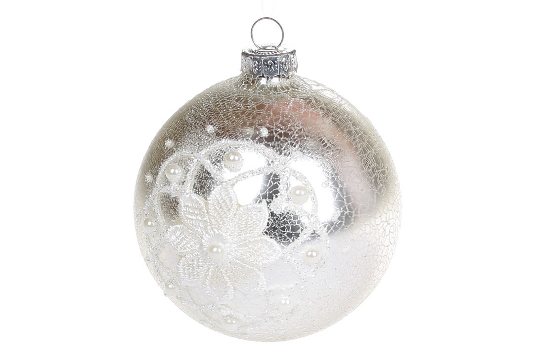 Ялинкова куля з квіточкою ТОВАР ВІД ВИРОБНИКА