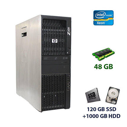 HP Workstation Z600 Tower / 2x Intel Xeon E5620 (4 (8) ядера з 2.4 - 2.66 GHz) / 48 GB DDR3 / 120 GB SSD+1000 GB HDD / nVidia Quadro K2000, 2 GB, фото 2