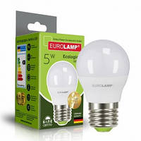 Світлодіодна лампа Eurolamp Еко G45 5W-E27-4000K (LED-G45-05274(P))