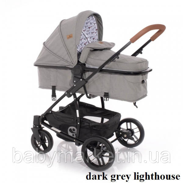 Коляска-трансформер Lorelli S-500 SET з автокріслом (dark grey lighthouse)