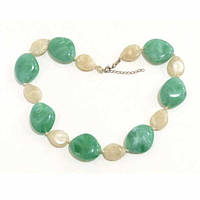 Буси акрил бежевий із зеленими довжина 52 см