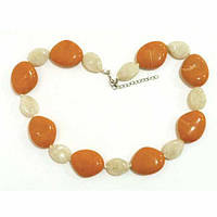 Буси акрил бежевий і жовтогарячий довжина 52 см