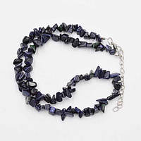 Буси синій авантюрин Ніч Каїра 6х4 мм 45 см самородки