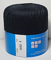 Нитки пряжа для в'язання бавовняна MAKI Victoria Маки Вікторія № 3852 - чорний