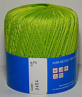 Нитки пряжа для в'язання бавовняна MAKI Victoria Маки Вікторія № 2404 - світлий салат