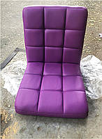 Стілець Augusto фіолетовий 1031 шкірзам на золотій хрестовині без коліс Modern Base, з регулюванням висоти, фото 5