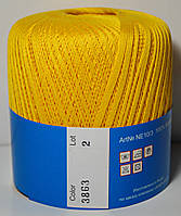 Нитки пряжа для в'язання бавовняна MAKI Victoria Маки Вікторія № 3863 - жовтий