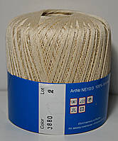 Нитки пряжа для в'язання бавовняна MAKI Victoria Маки Вікторія № 3880 - екрю