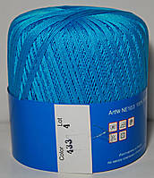 Нитки пряжа для в'язання бавовняна MAKI Victoria Маки Вікторія № 433 - бірюза