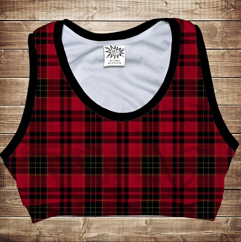 Топ спортивний 3D Red tartan